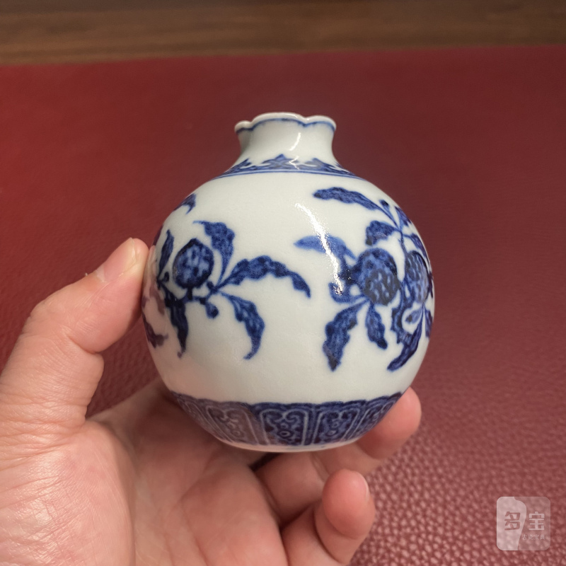 清雍正 青花三多纹石榴尊 - 图13